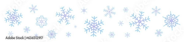 Fototapeta 淡い青色のグラデーションの雪の結晶の背景イラスト　ベクター素材	