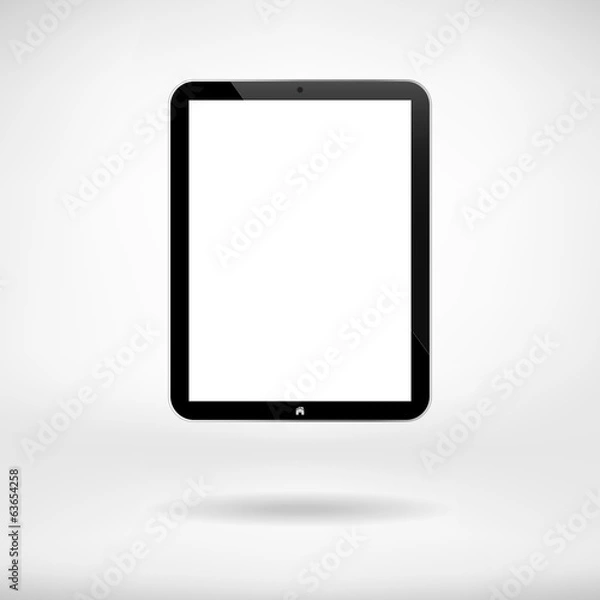 Fototapeta Black Business Tablet With Button In Interior