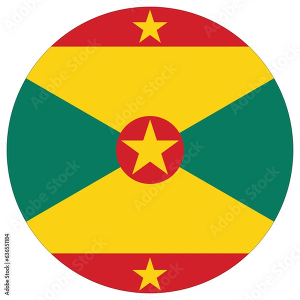 Obraz Grenada flag circle shape. Flag of Grenada round shape