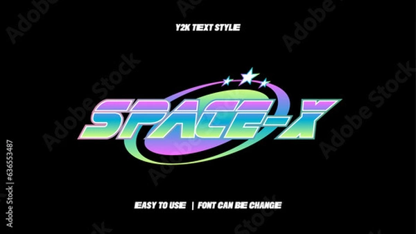 Obraz Text style with y2k gradient style