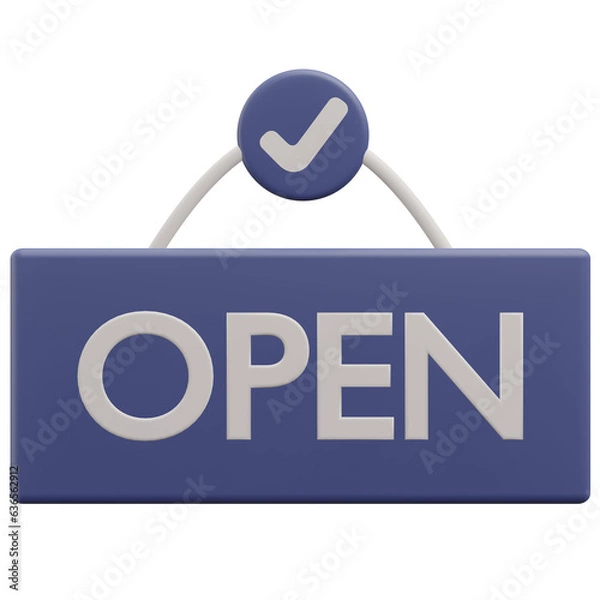 Fototapeta open tag, grocery 3d icon illustration with transparent background