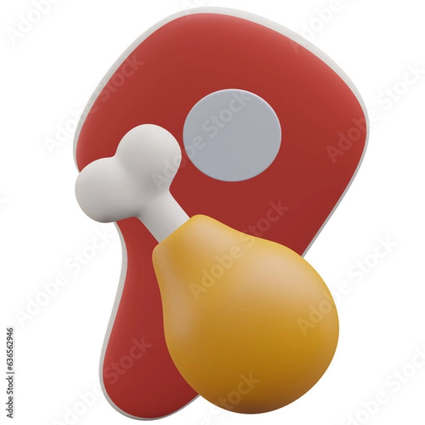 Fototapeta meat, grocery 3d icon illustration with transparent background