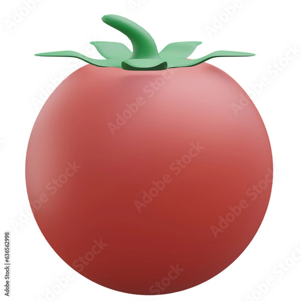 Fototapeta tomato, grocery 3d icon illustration with transparent background