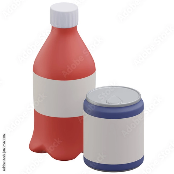 Fototapeta softdrink, grocery 3d icon illustration with transparent background