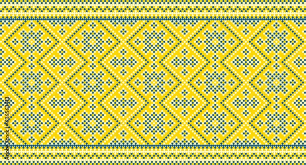 Fototapeta Seamless pattern of Ukrainian ornament in ethnic style, identity, vyshyvanka, embroidery for print clothes, websites, banners