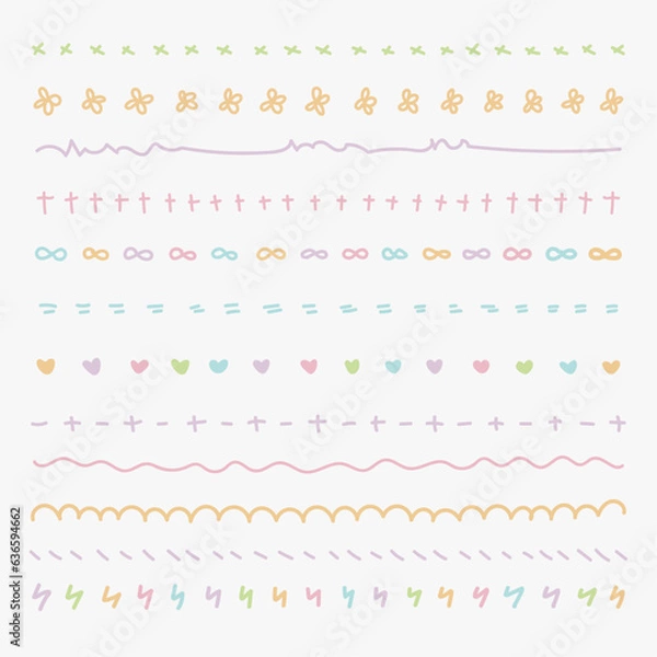 Obraz cute pastel border doodle set