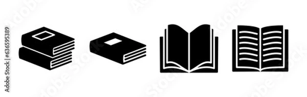 Fototapeta Book icon vector. Open book vector icon.