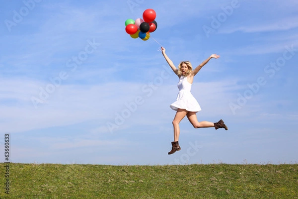 Obraz luftballons hüpfen