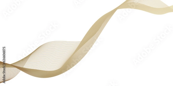 Fototapeta Abstract golden wave blend waves lines and technology background. Digital geometric transparent flowing smooth carve line wave pattern background.
