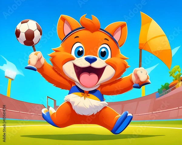 Obraz Cheerful cartoon animal