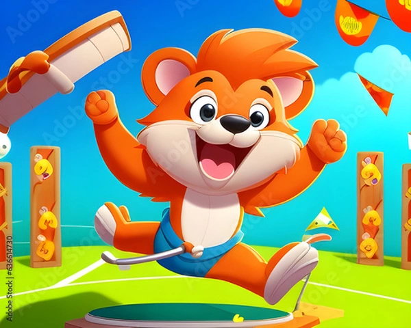 Obraz Cheerful cartoon animal