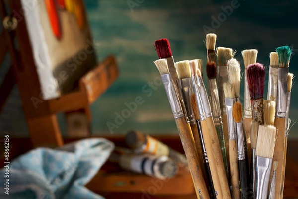 Fototapeta A collection of artist's brushes