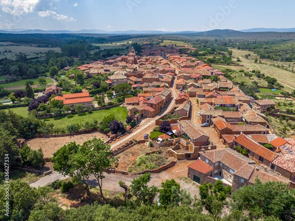 Obraz Aerial view Castrillo de Polvazares in Spain