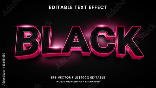 Obraz Black pink 3d editable text effect