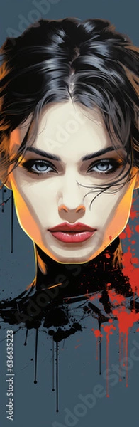 Obraz Portrait of the woman witch and vampire Halloween the evil force logo concept of guile betrayal