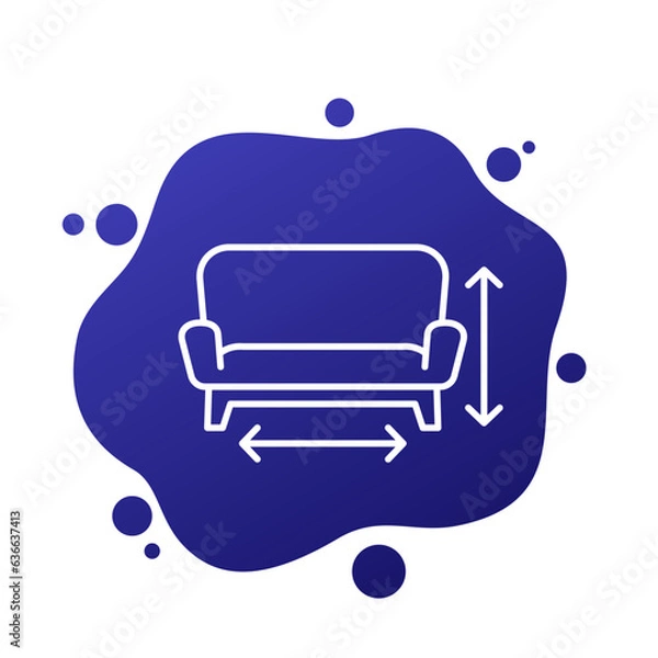 Fototapeta couch size icon in line design