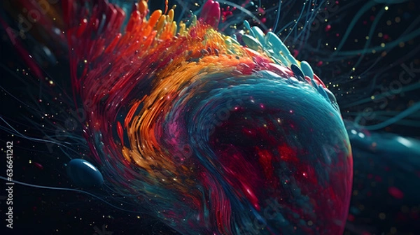 Fototapeta Beyond Horizons: Exploring Space and Galaxies through 3D Rendering