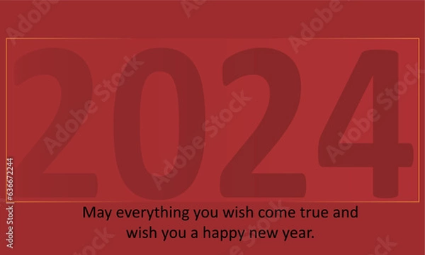 Fototapeta 2024 new year's card geometric abstract luxury minimal red