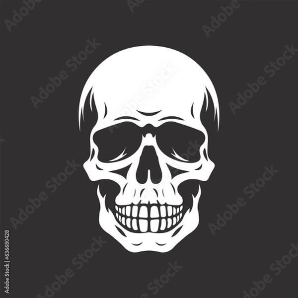 Fototapeta skull design on black vector