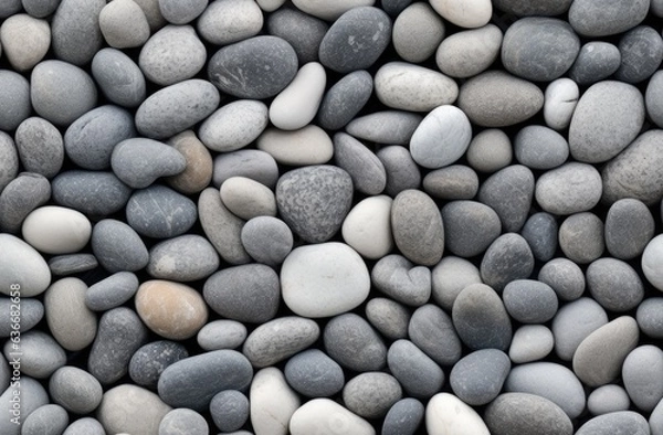 Fototapeta Abstract background with round pebble stones. Vacation holiday recreation on beach concept. SEAMLESS PATTERN. SEAMLESS WALLPAPER. Created with Generative AI technology.