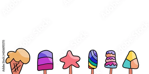 Fototapeta colorful ice cream cartoon