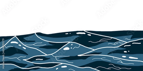 Fototapeta blue sea water with shadow on surface