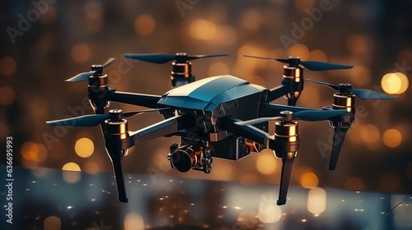 Fototapeta Discover the harmony between technology and convenience as a drone seamlessly maneuvers through the air, ensuring that cargo reaches its destination promptly.