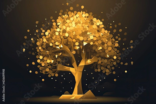 Fototapeta tree of life made from crystals.AI generated