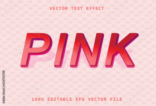Fototapeta Editable text effect pink modern lettering typography font style
