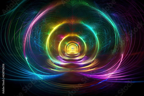 Fototapeta remote viewing of psychic scalar waves in the electromagnetic spectrum..AI generated