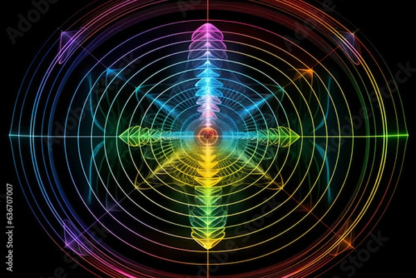 Obraz remote viewing of psychic scalar waves in the electromagnetic spectrum..AI generated
