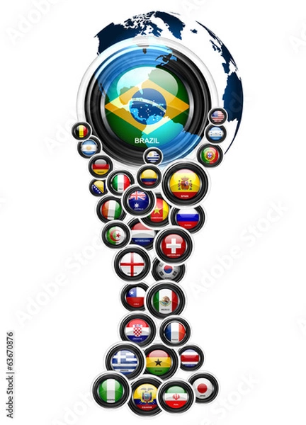 Fototapeta Mistrzostwa Świata w Brazylii 2014 flagi krajów