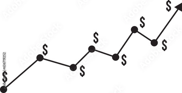 Fototapeta Abstract dollar currency growth chart for Youth area business growth strategy Idea