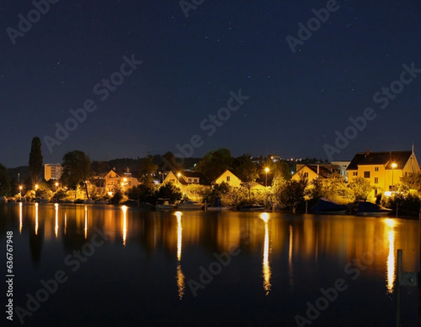 Obraz River Shore At Night