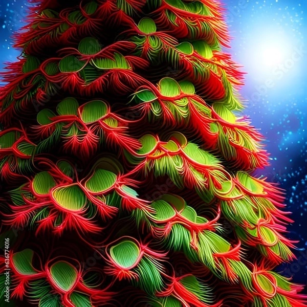 Fototapeta Enchanted Evergreen: A Close-Up Christmas Tree