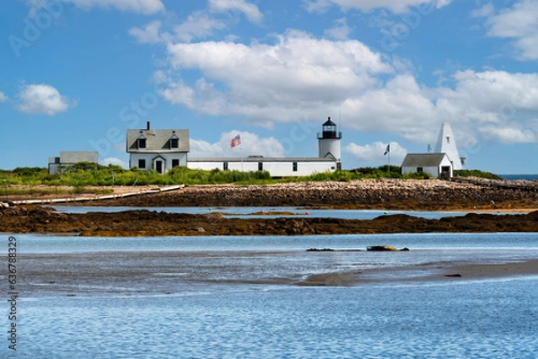 Fototapeta Goat Island Lighthouse on a Summer Day in Maine