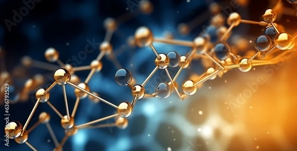 Fototapeta Molecular structure,  Abstract background with molecules