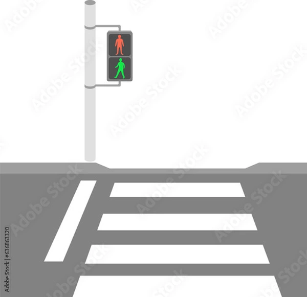 Obraz 歩行者用信号があるシンプルな横断歩道