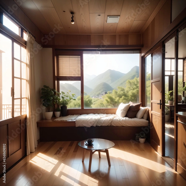 Obraz 木漏れ日のリビングルーム