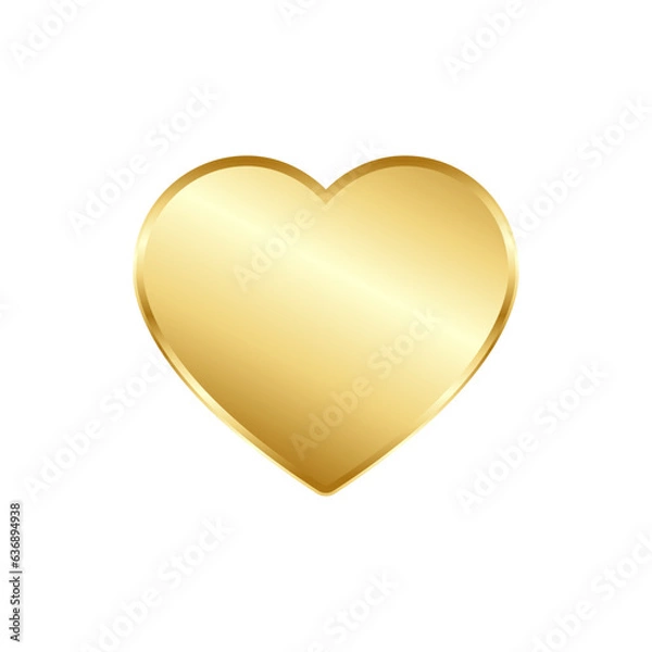 Obraz Vector golden heart with white background
