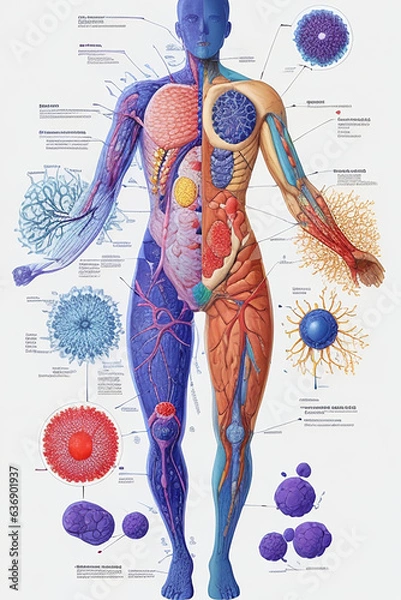 Fototapeta A vivid representation of immunotherapy medical.,generative AI