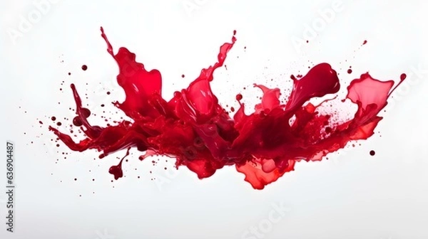 Fototapeta Ruby Color Splash on a white Background. Artistic Color Explosion
