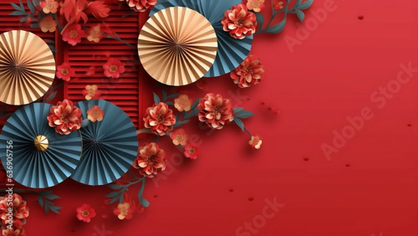 Fototapeta Chinese new year, Chinese festive simple background.