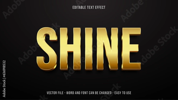 Obraz Editable text effect shiny gold mock up