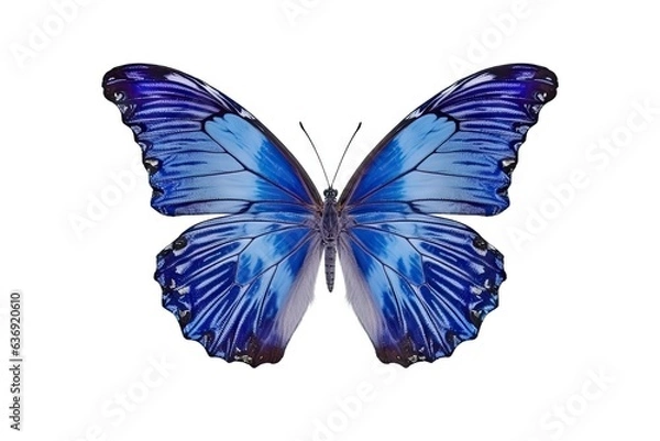 Fototapeta Closeup of captivating butterfly in vibrant hues. Detailed elegance on white background isolated