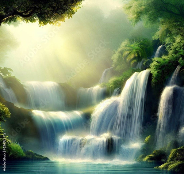 Obraz waterfall in the forest