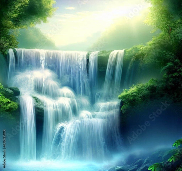 Obraz waterfall in the forest