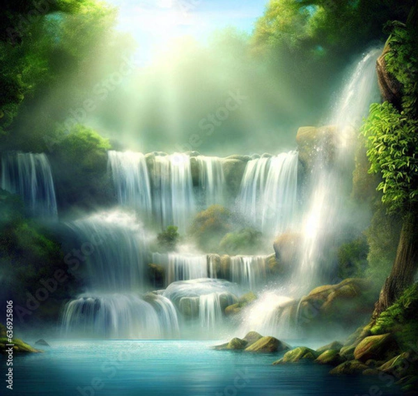 Obraz waterfall in the forest