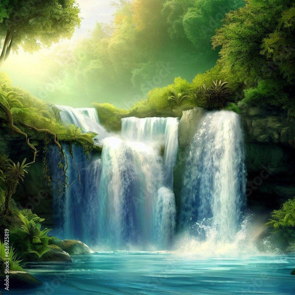 Obraz waterfall in the jungle