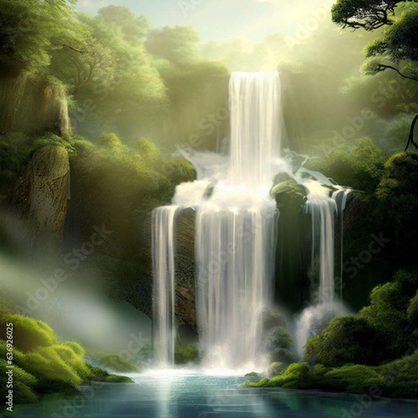 Obraz waterfall in the forest